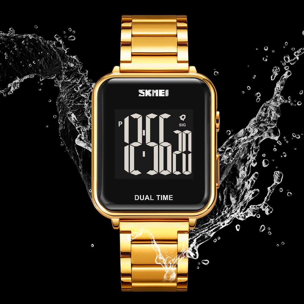 Đồng Hồ Điện Tử Mặt Vuông Chống Nước Có Đèn Led SKMEI 1852