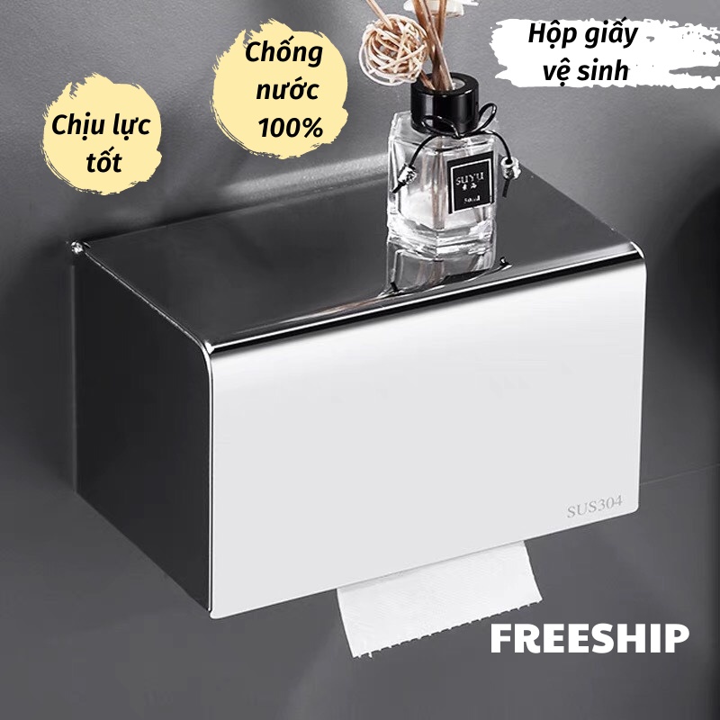 Hộp Đựng Giấy Vệ Sinh Hộp Đựng Gắn Tường Inox Chắc Chắn Cao Cấp KHO GIA DỤNG TRẦN PHÚ