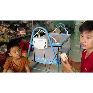 NÔI ĐIỆN CAO CẤP,Nôi điện tự động 2 in 1 ĐẠI VĨ  (Tặng màn chống muỗi + võng) R0012..