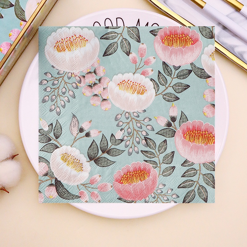 Set 20 Gói Khăn Giấy In Hoa Màu Sắc