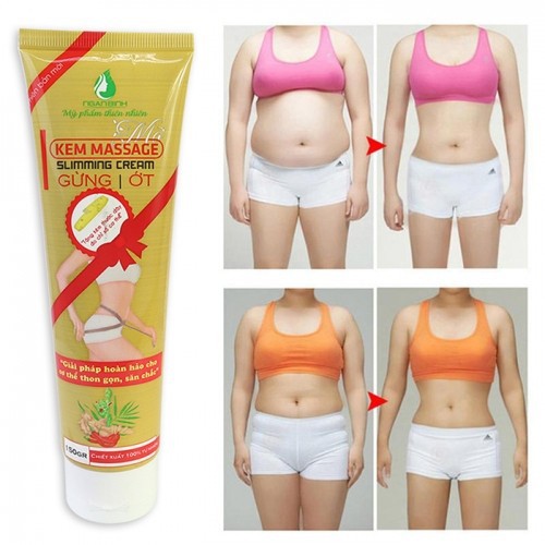 Kem Massage Tan Mỡ Gừng Ớt Ngân Bình( Mẫu Mới 2020 - 150gr) + Tặng Thước Dây