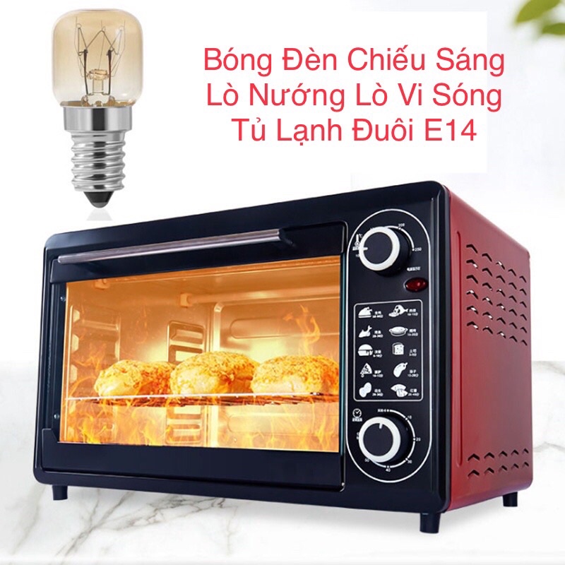 Bóng Đèn Chiếu Sáng Lò Nướng Chịu Nhiệt Cao Đuôi E14 15w 220v Thay Đèn Tủ Lạnh Lò Nướng Sanaky