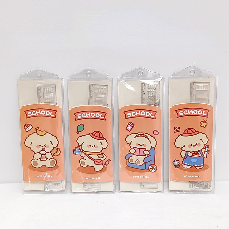 Bộ Dụng Cụ Thước Kẻ Họa Tiết Hoạt Hình Kích Thước 20cm Tiện Dụng Cho Học Sinh