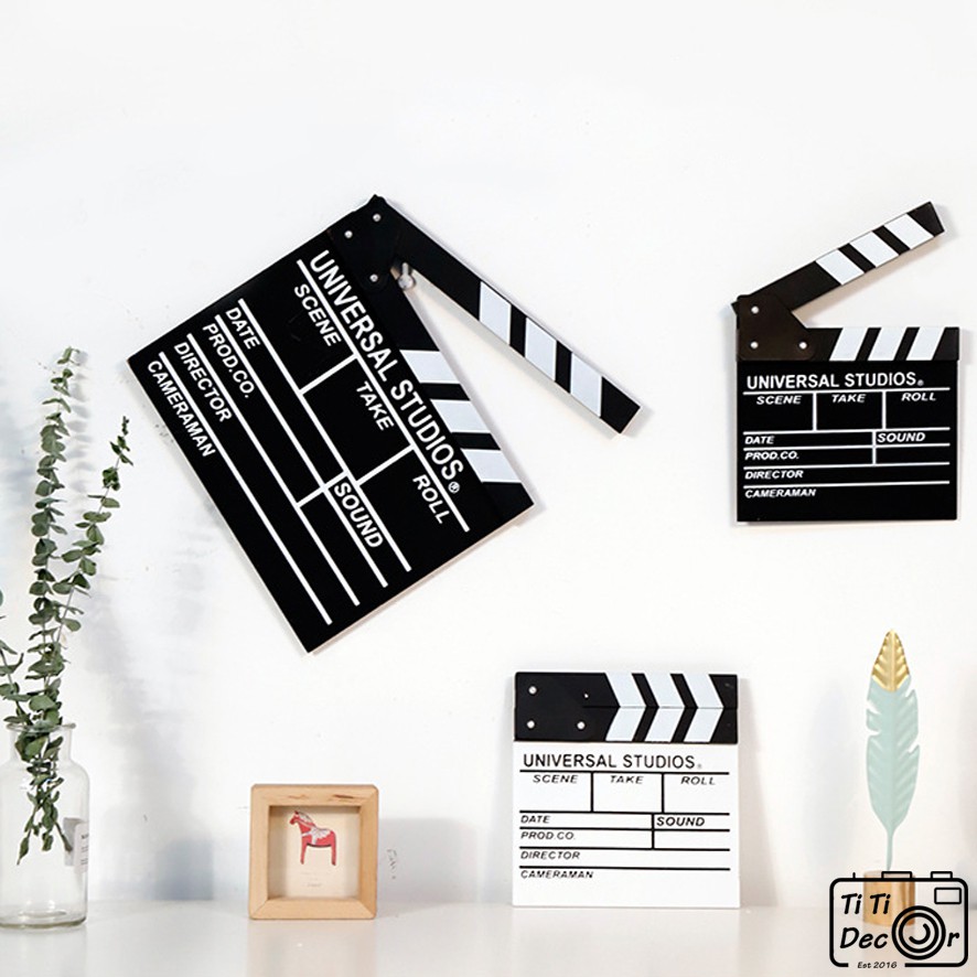 Bảng phim clapper board đạo diễn trang trí chụp ảnh, decor nhà cửa, cửa hàng