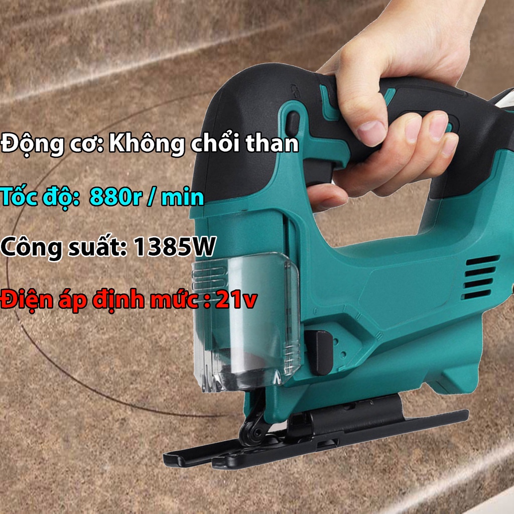 Máy cưa lọng không chổi than dùng pin Makita phổ thông tiện lợi tặng lưỡi cưa