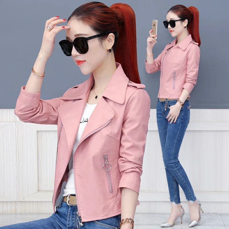 Áo Khoác Da cotton Dày Dặn Phong Cách Hàn Quốc Thời Trang Xuân Thu 2022 Kiểu Mới