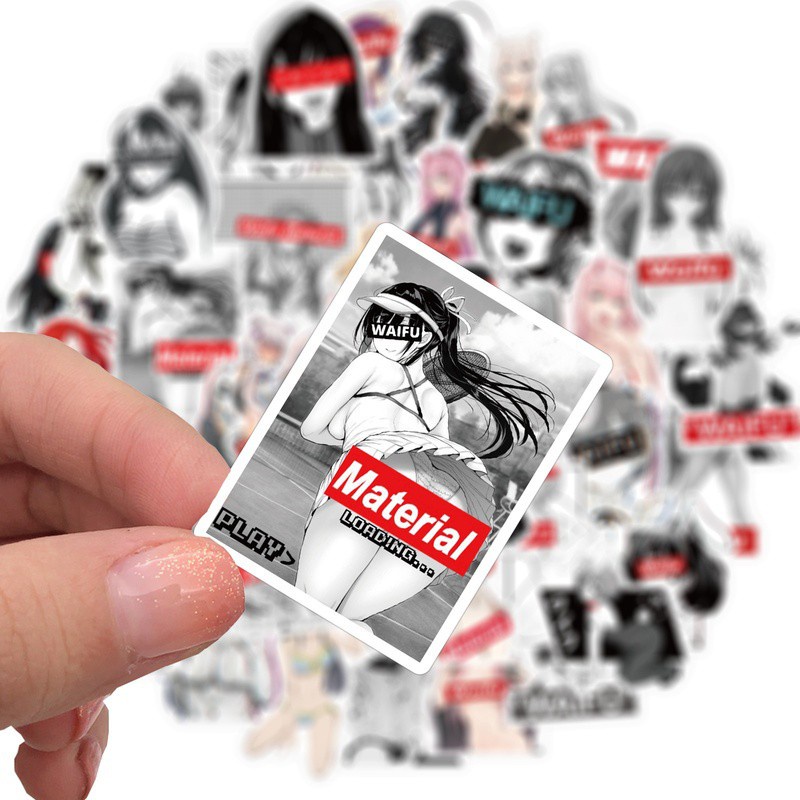 Bộ 50 Miếng Dán PVC Chống Nước Họa Tiết Hoạt Hình Graffiti Trang Trí Vali / Ván Trượt / Tủ Lạnh / Xe Hơi