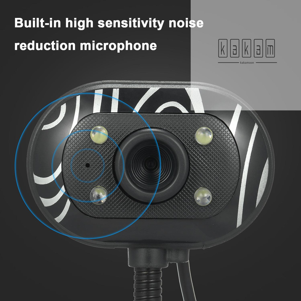 Webcam Hd 480p Usb 2.0 Kèm 4 Đèn Led Cho Máy Tính | BigBuy360 - bigbuy360.vn