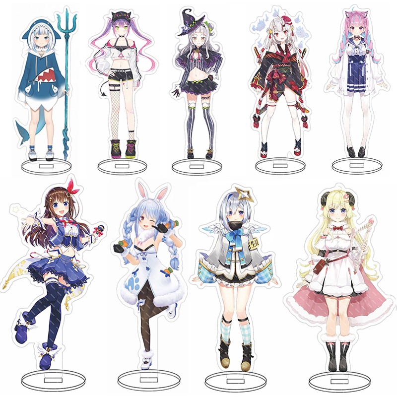 Mô hình nhân vật Usada Pekora Uruha Rushia Hosimati Suisei Inugami Korone trong Anime Holive Vtuber có chân đế để bàn