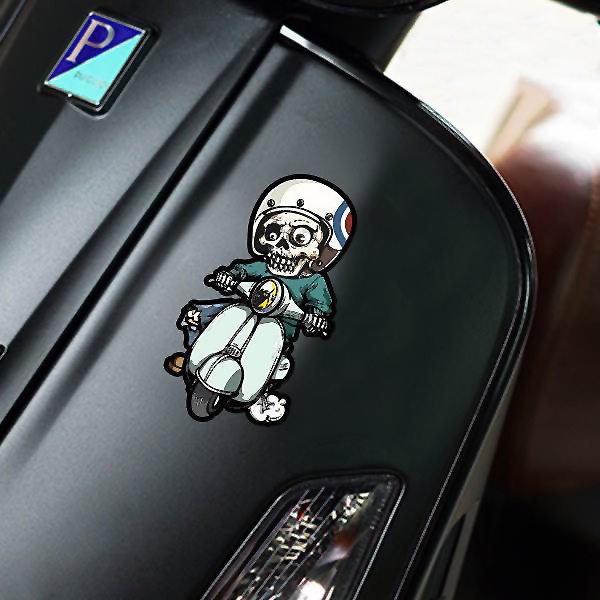 Hộp sọ Nhãn dán Bộ xương Hiệp sĩ Xe máy Phản quang Mặt trước Decal Xe tay ga Hình dán Fender