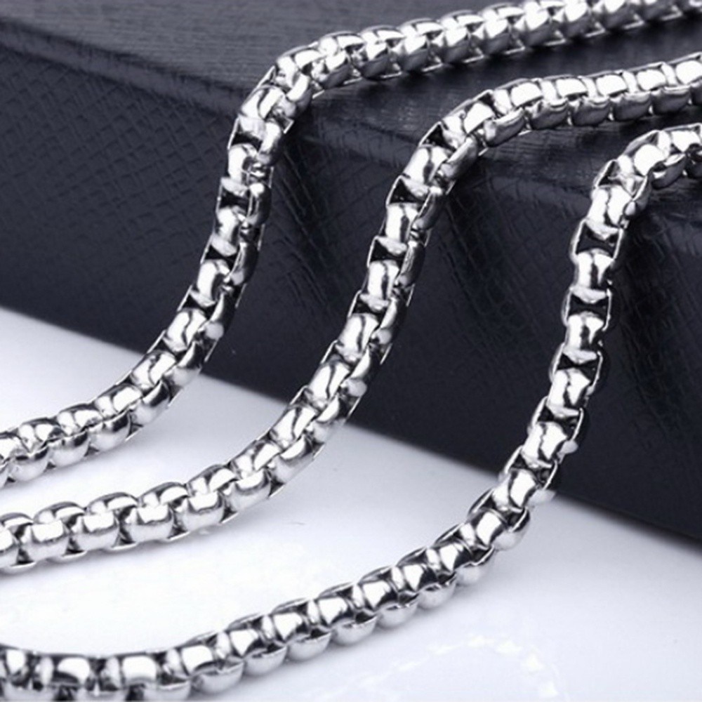 Vòng cổ Thép Titan Màu Đen 3mm Thiết Kế Đơn Giản Thời Trang Cho Nam