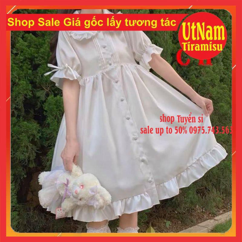 (HÀNG SẴN) VÁY BABY DOLL TRẮNG PHONG CÁCH LOLITA CỔ BẺ NƠ TAY🎎 VÁY CÔNG CHÚA DỰ TIỆC SIÊU XINH  ĐẦM DÁNG DÀI | BigBuy360 - bigbuy360.vn