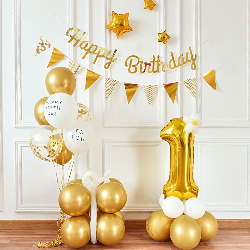 Set bóng bay trang trí sinh nhật mẫu hot nhất  MC09- Chọn màu