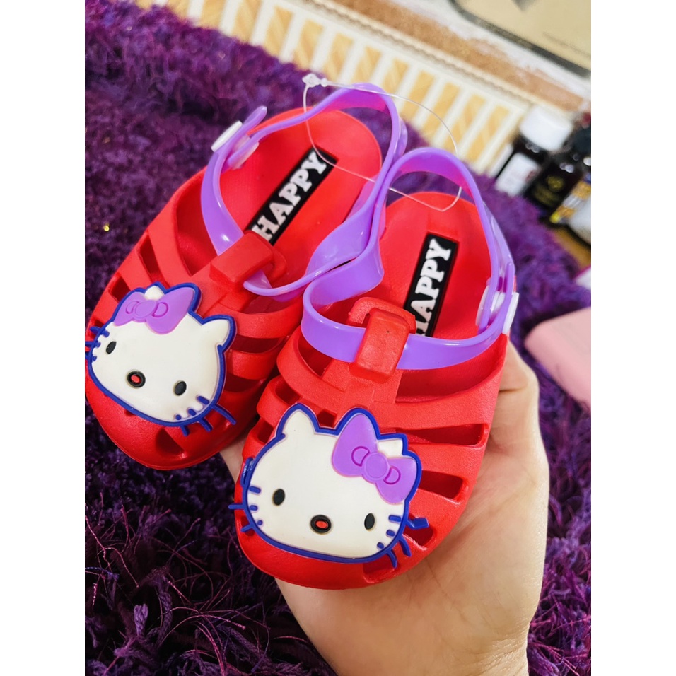 Dép Tập Đi Kitty Cho Bé Gái , Sandal Dọ Nhựa Siêu Mềm ,Êm (Xả Hàng ) Size 18-23 4 Màu 1223