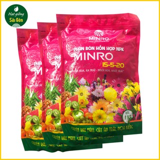 Phân Bón NPK MINRO 15-5-20 (200 GR) Kích Ra Hoa, Đậu Trái cho cây ăn quả, cây hoa kiểng