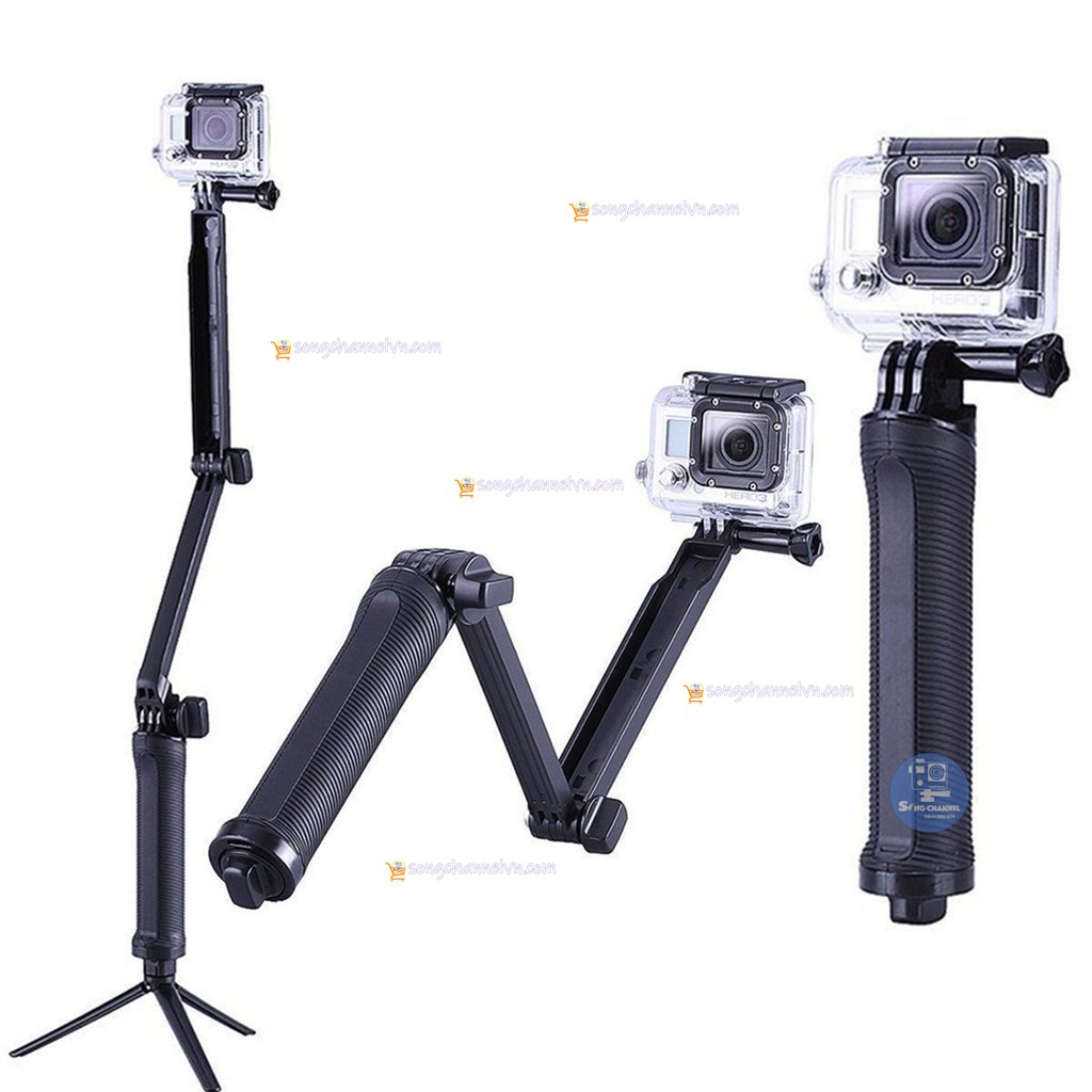 Gậy 3 Khúc Selfie Gopro – 3 Way Monopod Action Camera