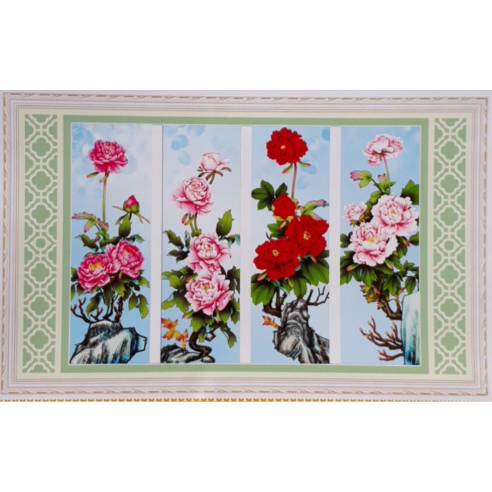 TRANH THÊU CHỮ THẬP TỨ QUÝ MẪU ĐƠN 8322 (TRANH TỰ THÊU) KT:102X58CM