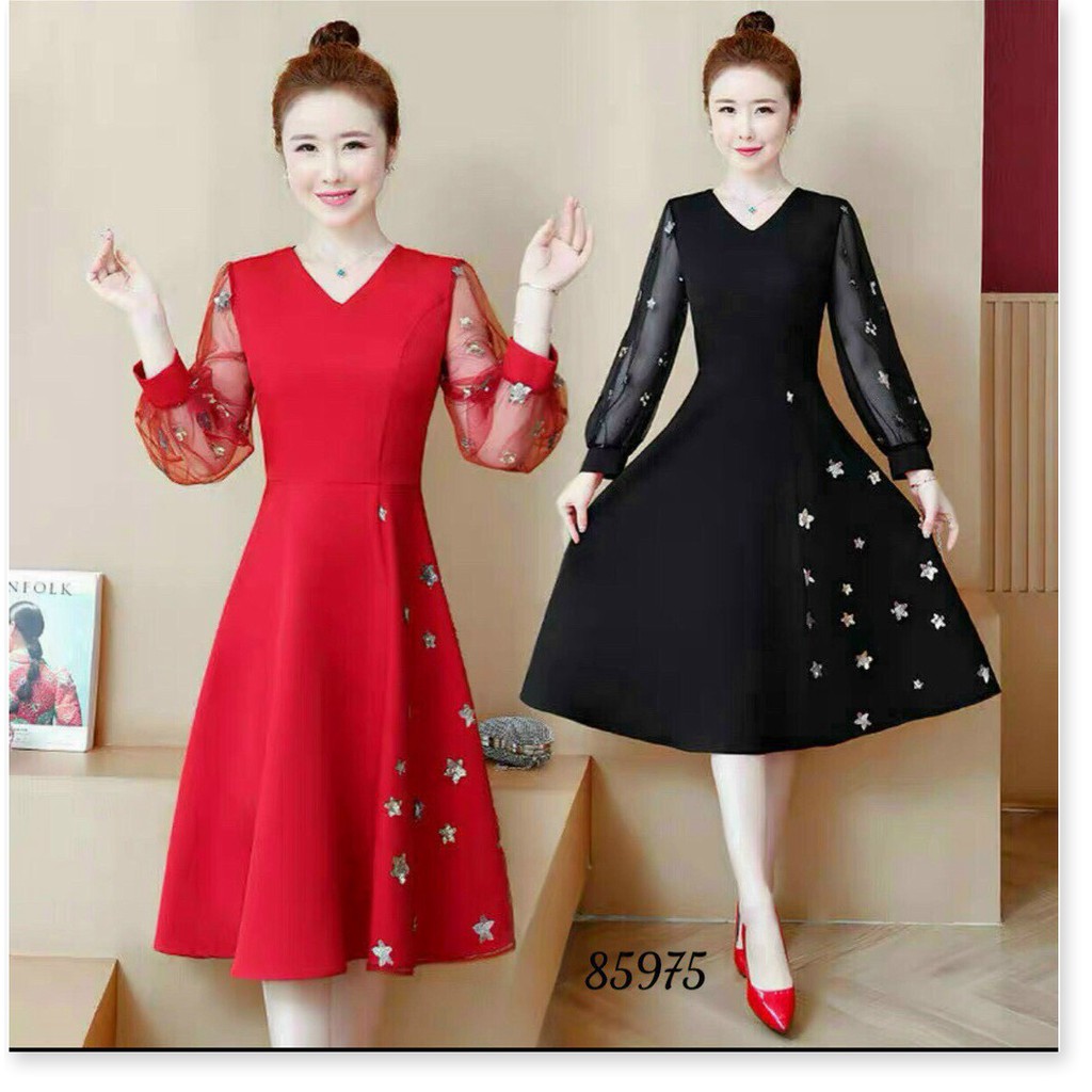 ĐẦM XÒE UMI TAY DÀI PHỐI LƯỚI SAO VÔ CUNG XINH XẮN THỜI TRANG MỚI KME