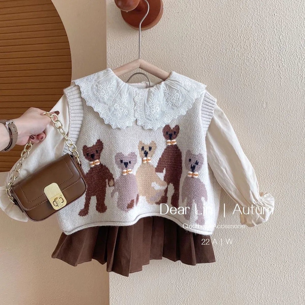 Bộ Áo Thun Ba Lỗ + Quần Lửng Phong Cách Phương Tây Thời Trang Xuân Thu Cho Bé Gái