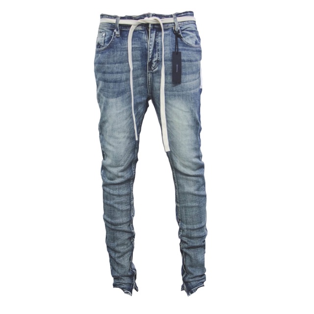 M1 stretch indigo zipper jeans