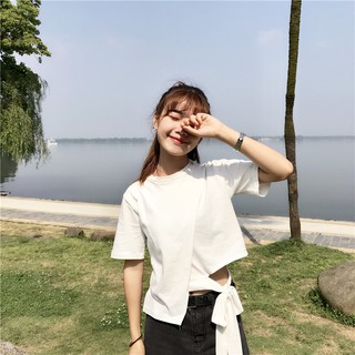 Áo kiểu nữ phối nơ một bên siêu xinh