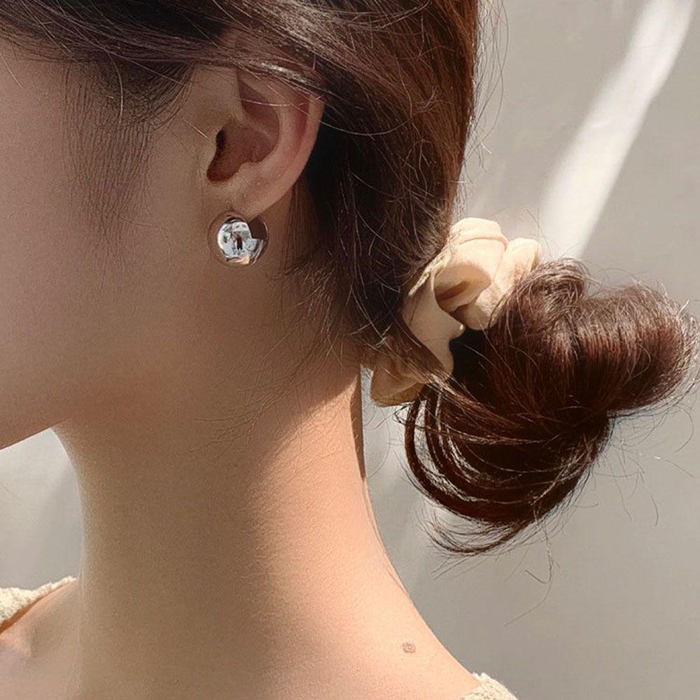 Epoch Bông Tai Hình Cầu Nhỏ Bề Mặt Sáng Nổi Thời Trang Cổ Điển