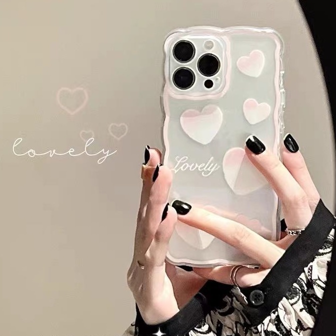 Ốp Điện Thoại TPU Silicon Mềm Trong Suốt In Họa Tiết Trái Tim Cho Iphone 12 13 SE 6 6S 7 8+ X XS XR 11 Pro Max