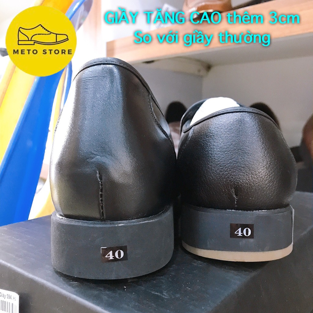 Giày lười da tăng chiều cao Giày da lười trung niên METO | BigBuy360 - bigbuy360.vn