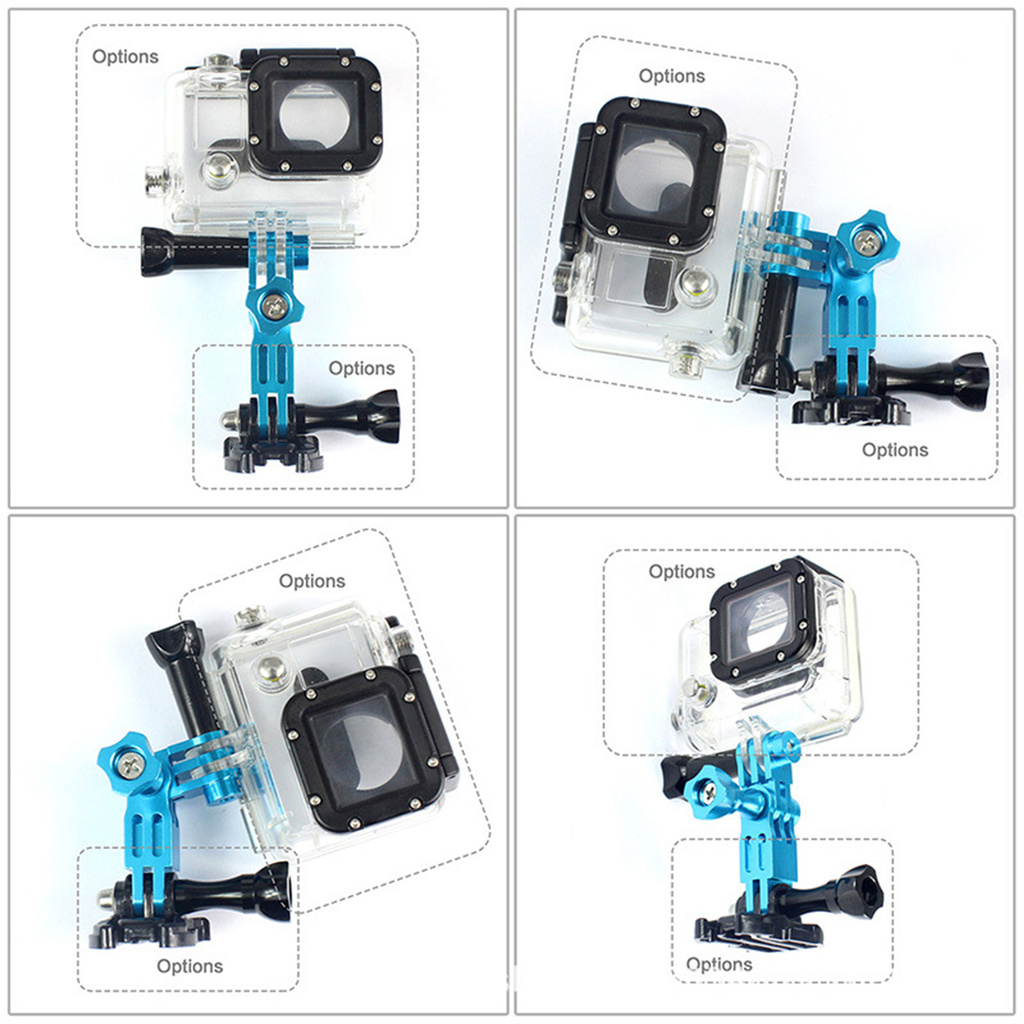 Bộ chuyển đổi gắn camera thể thao/ máy quay hành trình Gopro xoay 360 độ bằng hợp kim nhôm