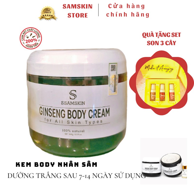 Kem Body Dưỡng Da Toàn Thân Cao Cấp - Siêu Kích Trắng Hiệu Quả - Không Bết Rít - Không Lộ Vân Kem - Chính Hãng SSAMSKIN