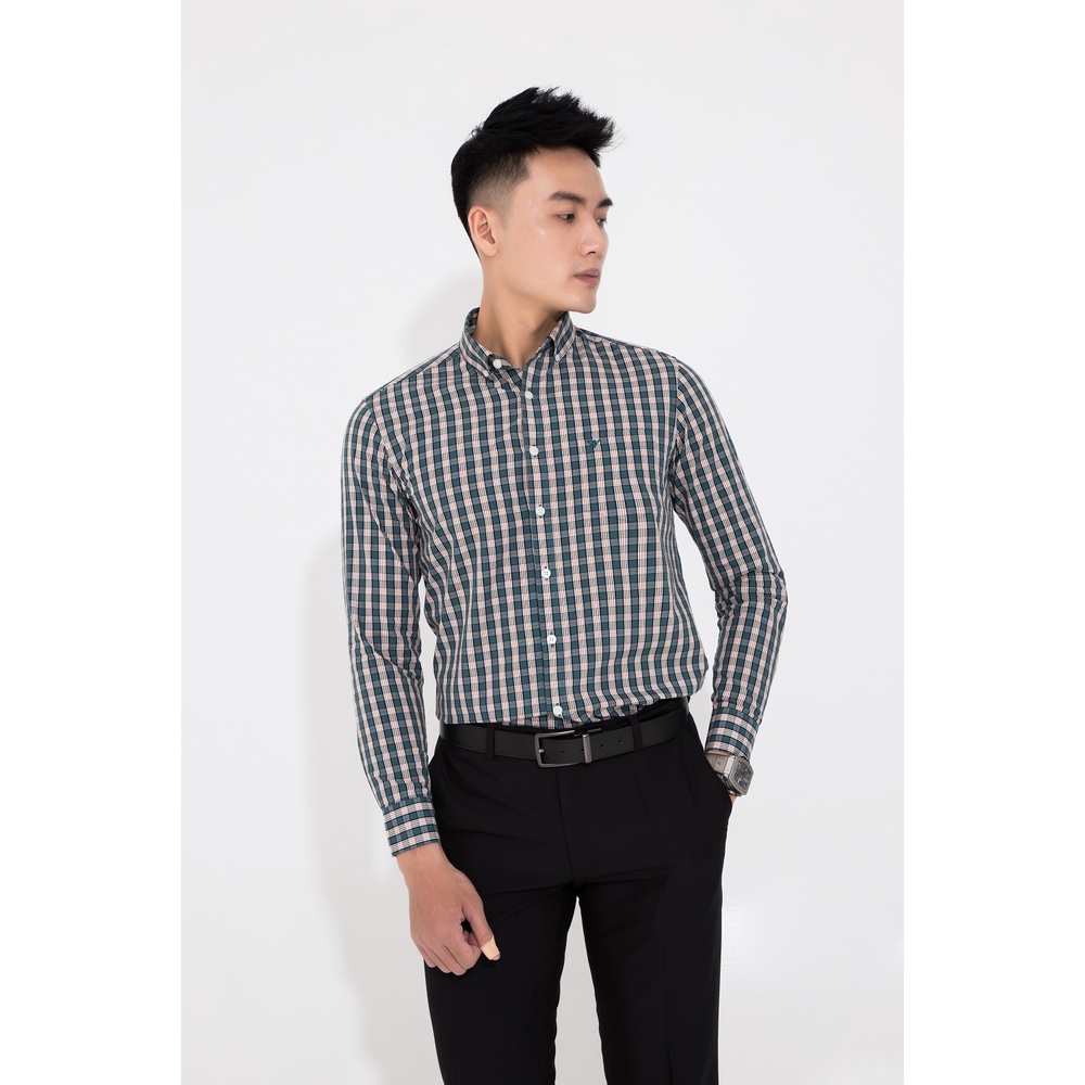 Áo sơ mi caro nam DARNELL dài tay slimfit vải cotton cao cấp ít nhăn mềm mịn thoáng mát DN0040