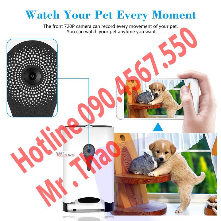 Hộp đựng thức ăn cho Chó Mèo, Tự Động,Điều khiển qua Điện Thoại 3G Wifi, Pet Feeder - Máy tự động cho Thú Cưng ăn