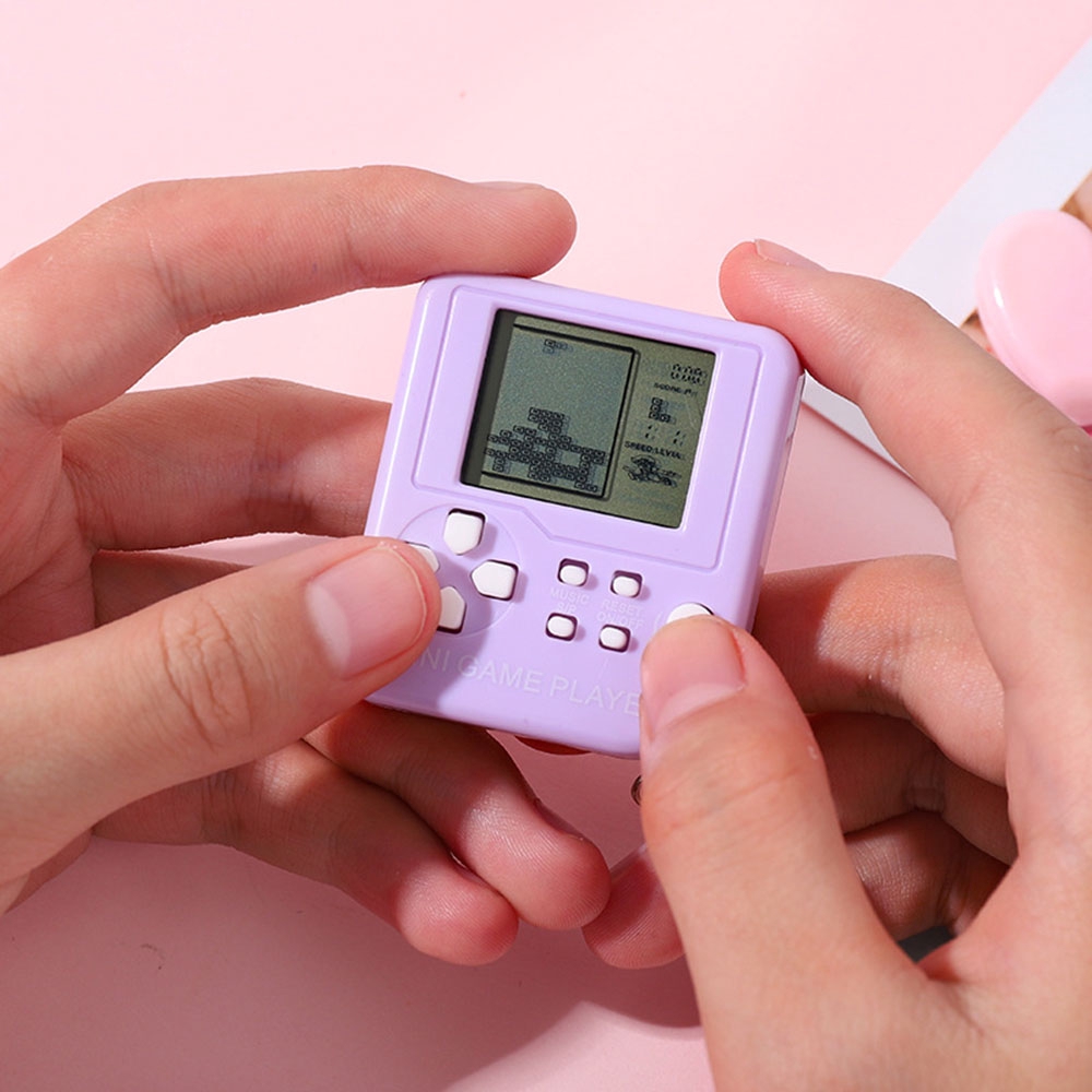 Máy Chơi Game Xếp Hình Mini Bỏ Túi Có Móc Khóa Kiểu Hoạt Hình Hoài Niệm