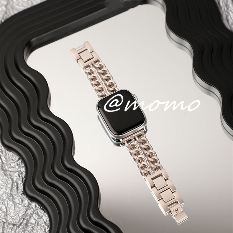 Dây Đeo Denim Inox Cho Đồng Hồ Thông Minh Series 7 6 5 4 3 41mm 45mm 42mm 40mm 44mm