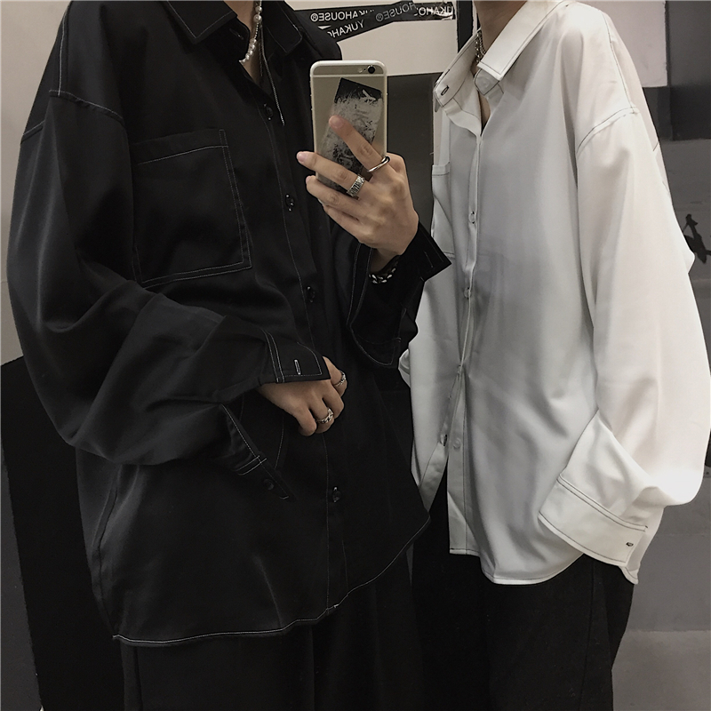 Áo Sơ Mi Dài Tay Trơn Màu Xinh Xắn Theo Phong Cách Hàn Quốc 22817 | BigBuy360 - bigbuy360.vn