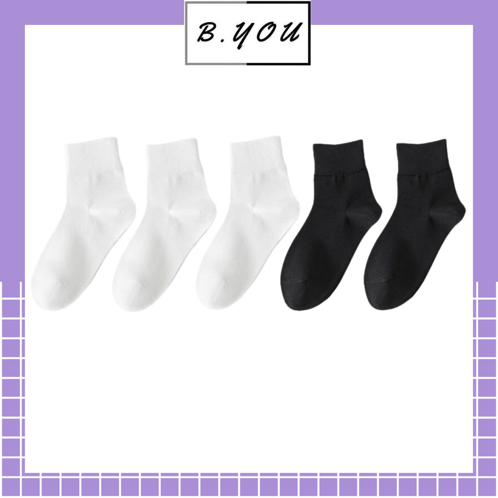 Tất trơn cổ cao nam nữ phong cách hàn quốc, chất liệu thoáng mát, thấm mồ hôi TT35