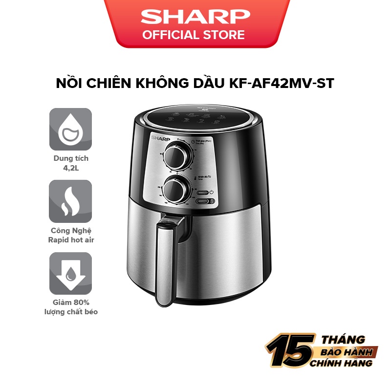 Nồi Chiên Không Dầu Sharp KF-AF42MV-ST  Chống Dính 4.2L