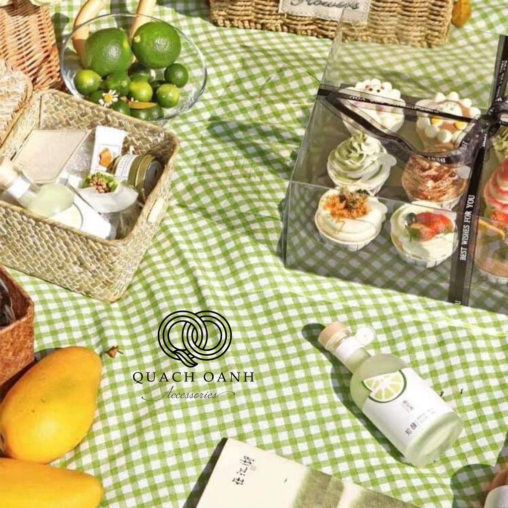 Khăn trải bàn picnic họa tiết kẻ caro độc đáo - KH50