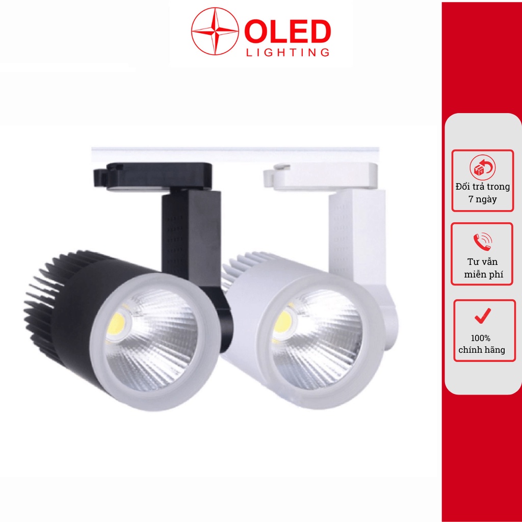 Đèn rọi ray COB-509/510 cs 12w, 20w sang trọng màu đen/trắng thiết kế rãnh hở tỏa nhiệt tốt-bảo hành 2 năm, OledLighting