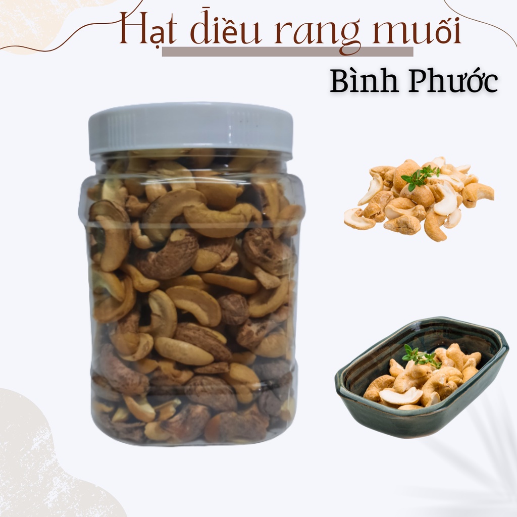 500g Hạt điều rang muối bình phước loại vỡ còn vỏ lụa