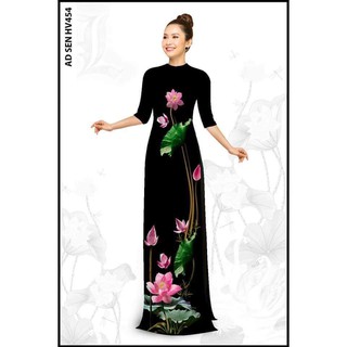 ÁO DÀI SEN CỔ TRÒN TAY LỞ