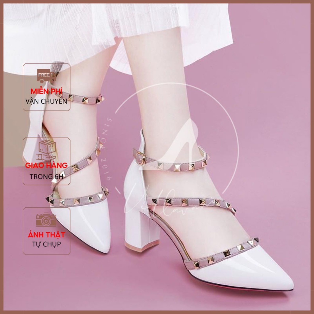 Giày cao gót 7P mã BBC42 hàng đính đá sang chảnh từng chi tiết