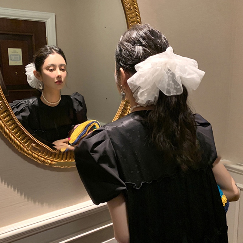 Dây Cột Tóc Lưới Chấm Bi Thanh Lịch Kiểu Nhật Hàn