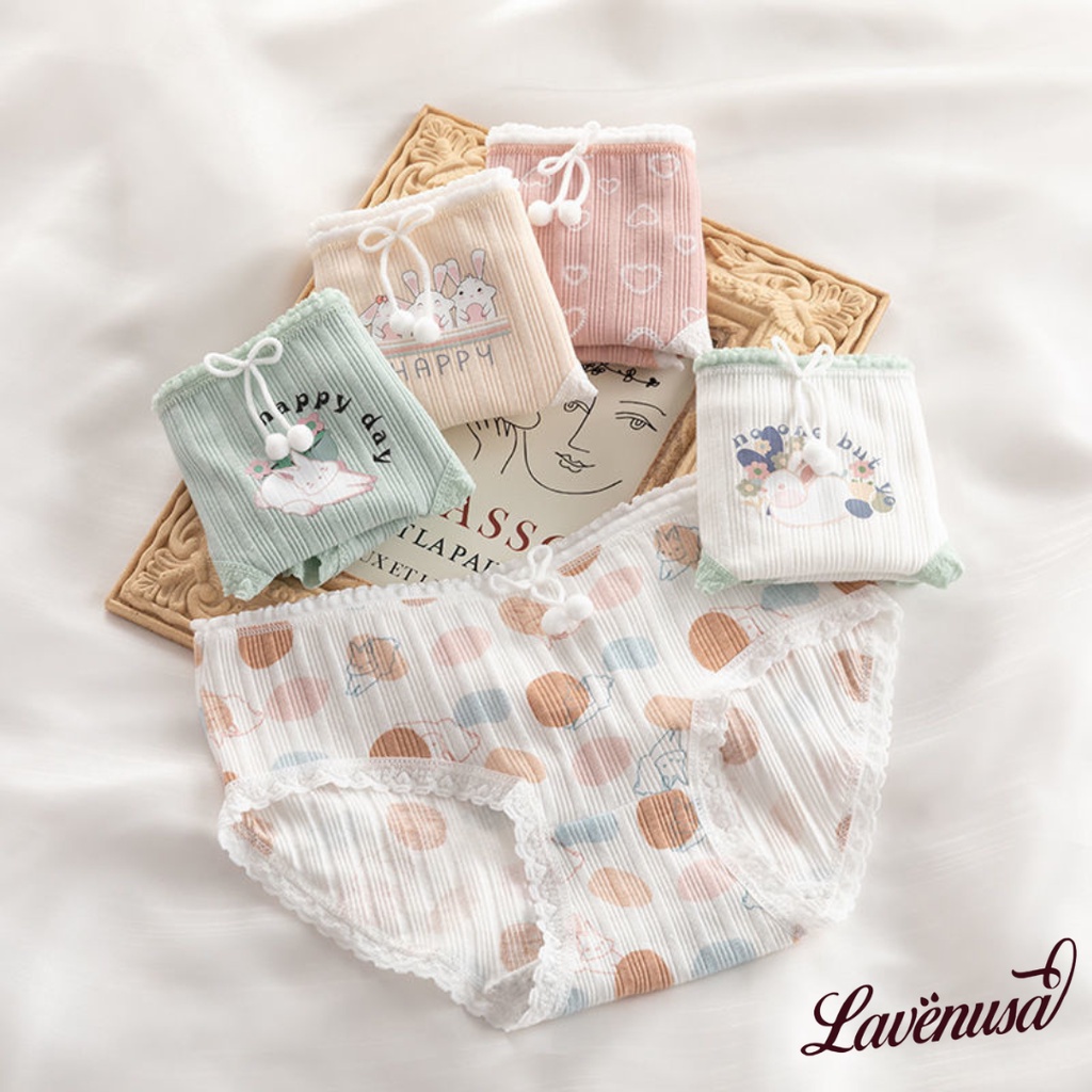 Quần lót cotton nữ mềm mịn thoáng khí hình thú dễ thương LAVENUSA QL92