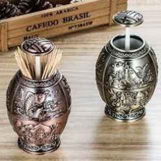 Lọ đựng tăm đồng,vàng,bạc giả cổ phong cách hoàng gia