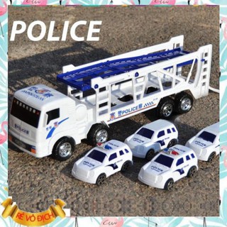 Đồ Chơi Xe Tải 2 Tầng Chở ô tô Cảnh Sát 6603