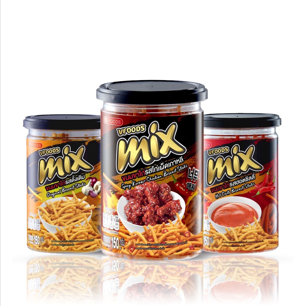 Bánh que MIX giòn cay Thái Lan - 3 vị (Lon 150g)