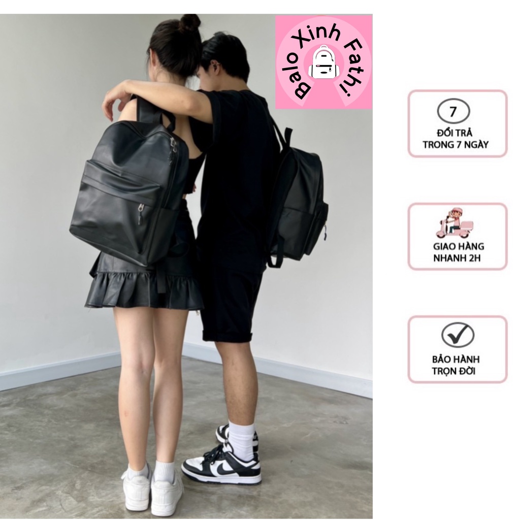 (Ảnh Thật) Balo da trơn VN01,ba lô đựng vừa laptop, thích hợp đi học đi chơi, VN01