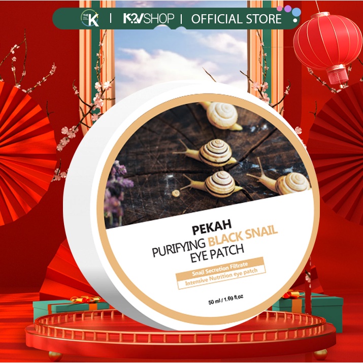 Mặt Nạ Mắt Giảm Quầng Thâm PEKAH PURIFYING BLACK SNAIL EYE PATCH 90gr