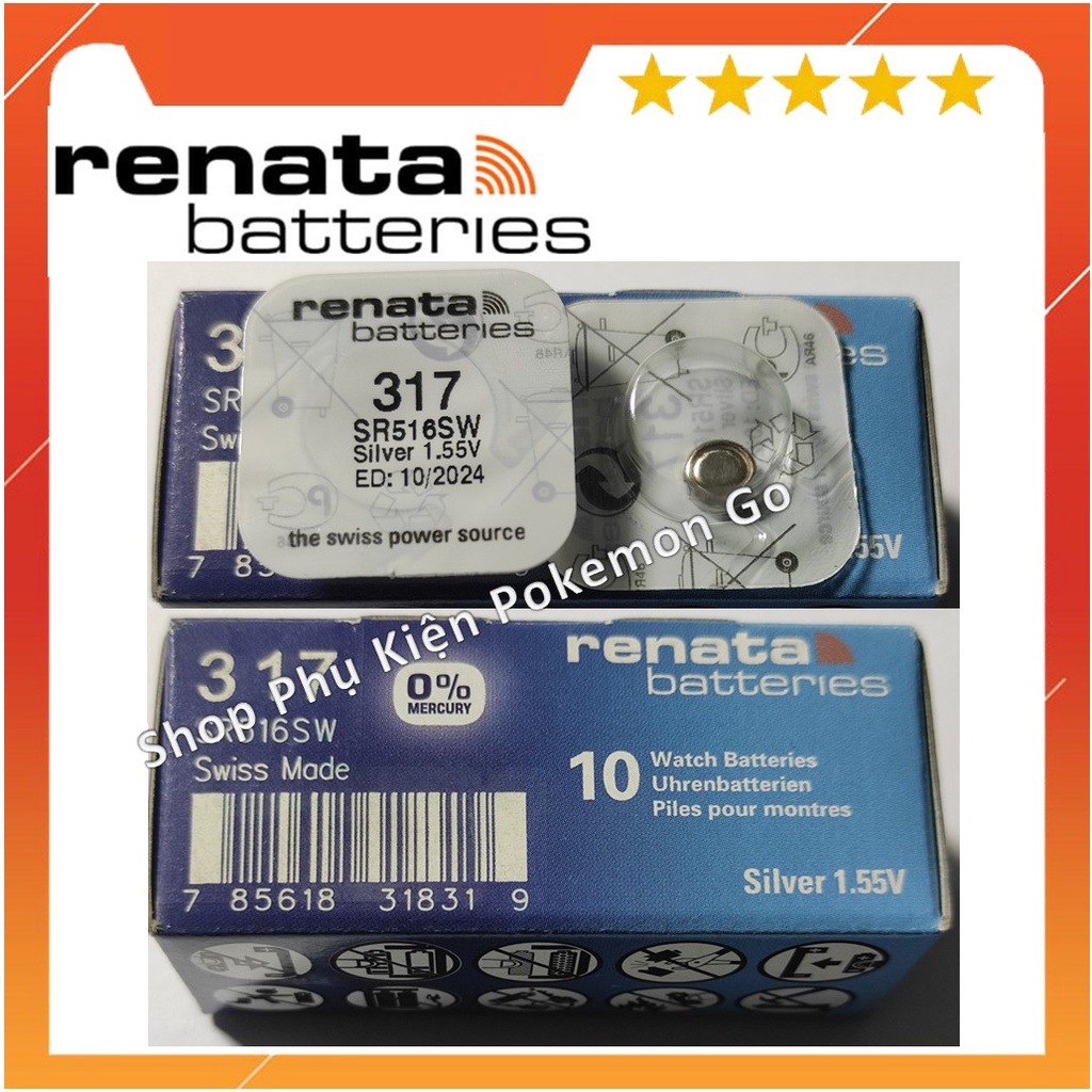 1 Viên Pin Đồng Hồ Renata Thụy Sĩ SR516SW / 317 Loại Tốt